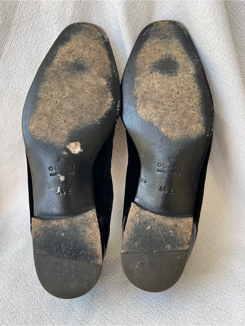 Gucci Black Patent & Suede Slip-On Loafers with Silver Bit - Picture 11 of 16